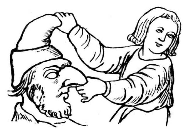 Старинная скульптура на портале церкви Ploёrmel (по Champfleury).